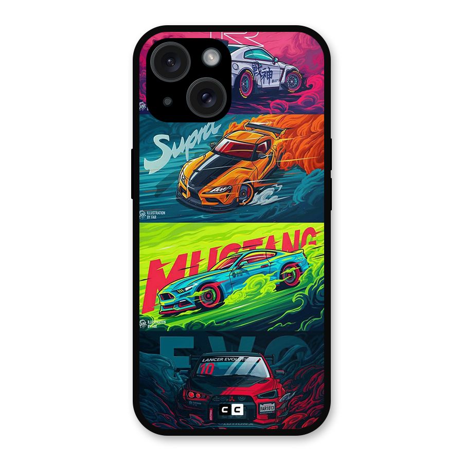 Super Racing Car Metal Back Case for iPhone 15