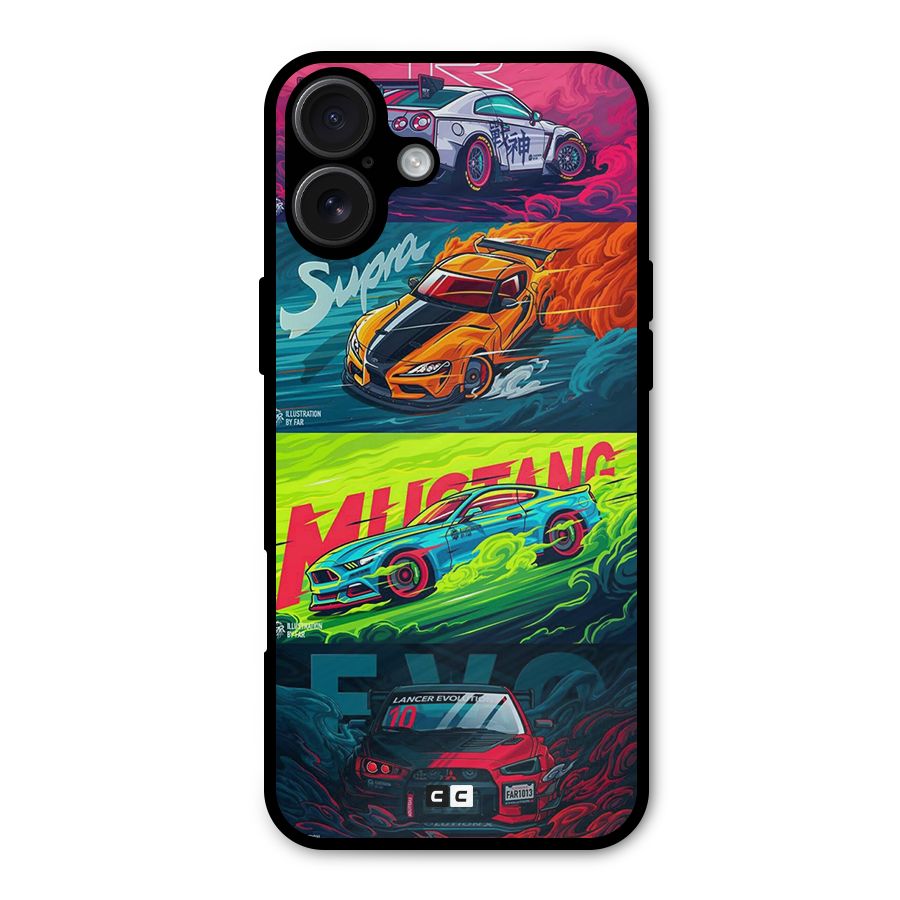 Super Racing Car Metal Back Case for iPhone 16 Plus