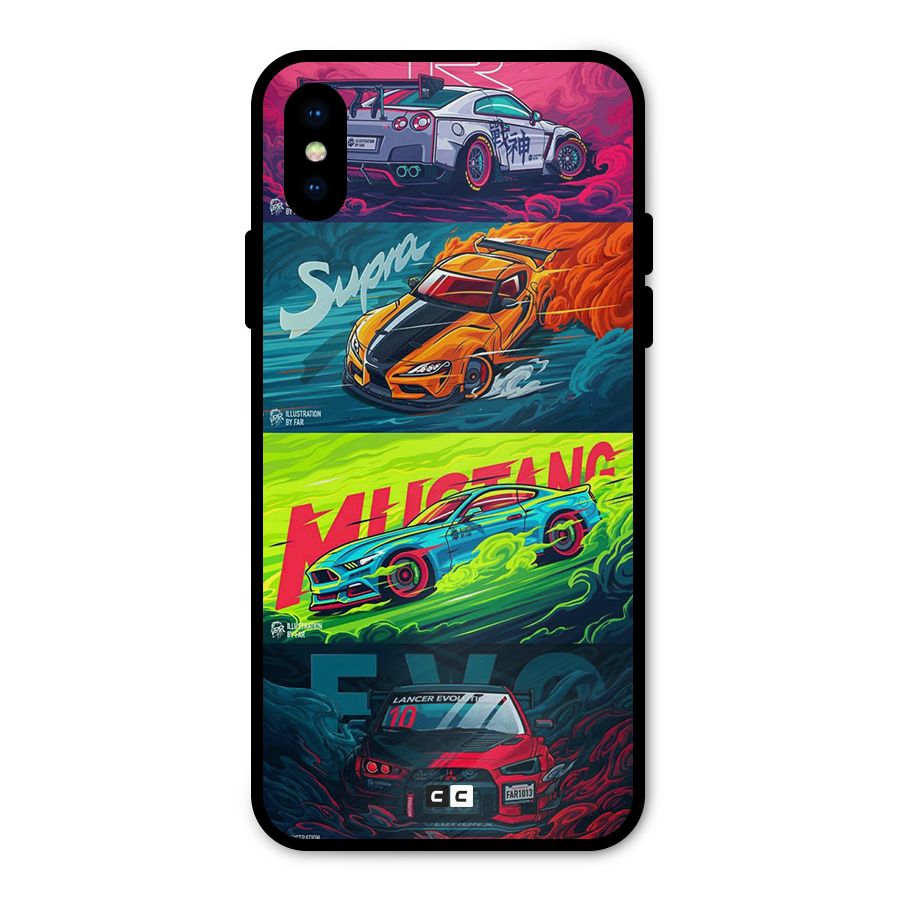 Super Racing Car Metal Back Case for iPhone XS