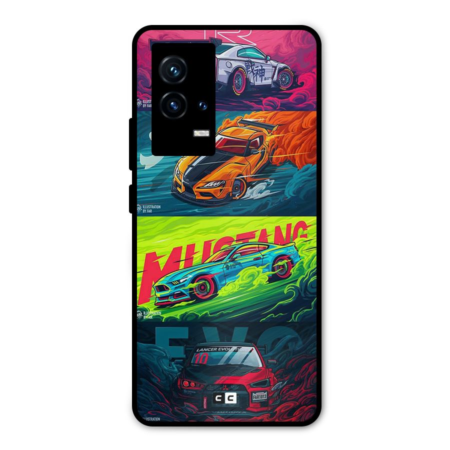 Super Racing Car Metal Back Case for iQOO 9 5G