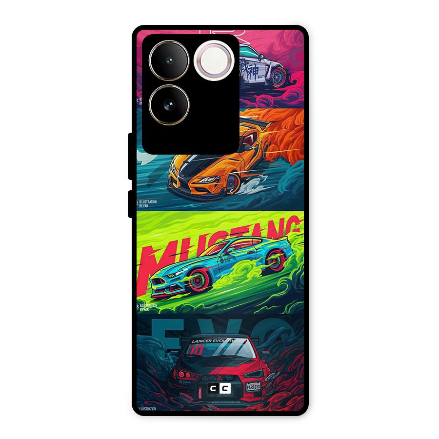 Super Racing Car Metal Back Case for iQOO Z7 Pro