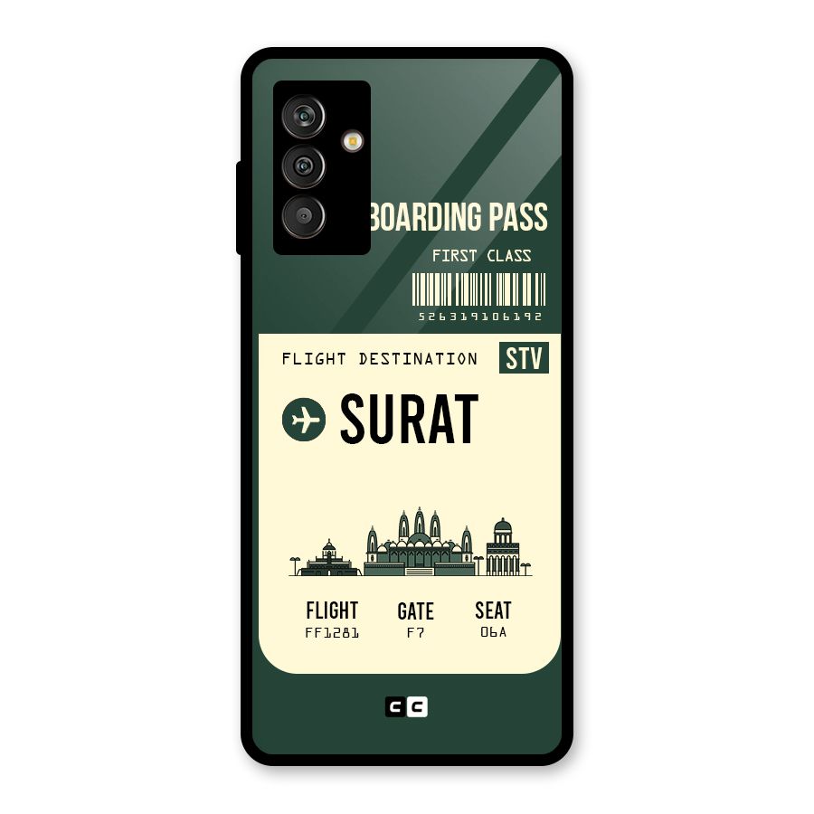 Surat Boarding Pass Glass Back Case for Galaxy M13