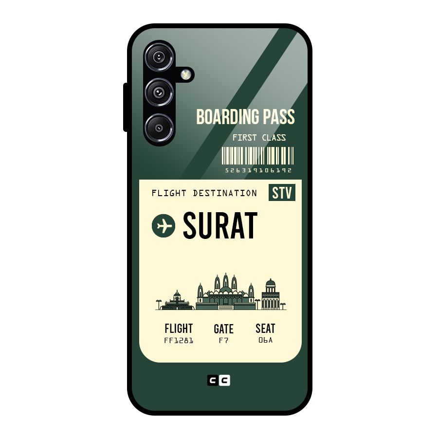 Surat Boarding Pass Glass Back Case for Galaxy M34 5G