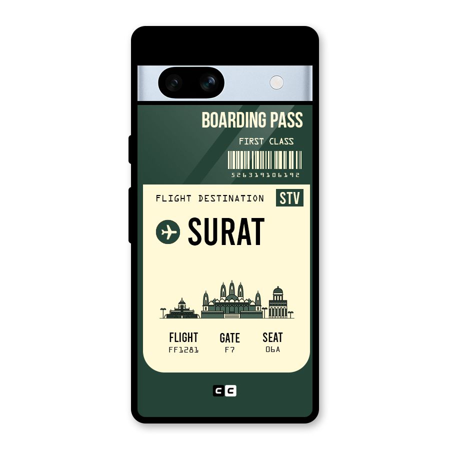 Surat Boarding Pass Glass Back Case for Google Pixel 7a