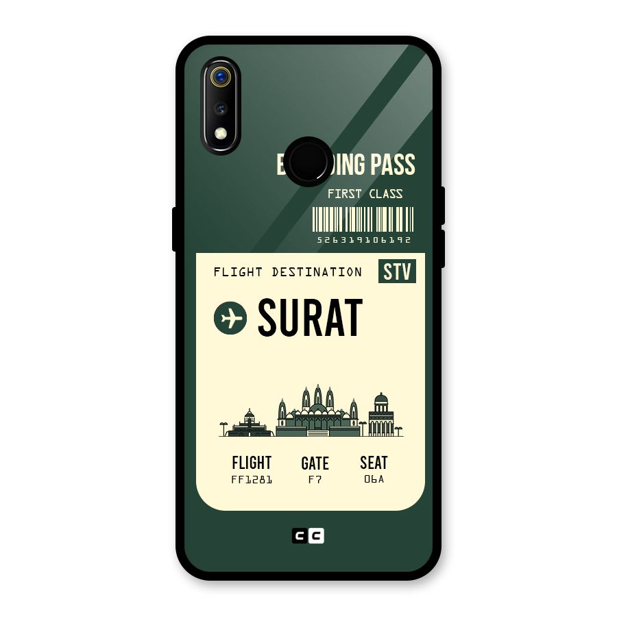 Surat Boarding Pass Glass Back Case for Realme 3