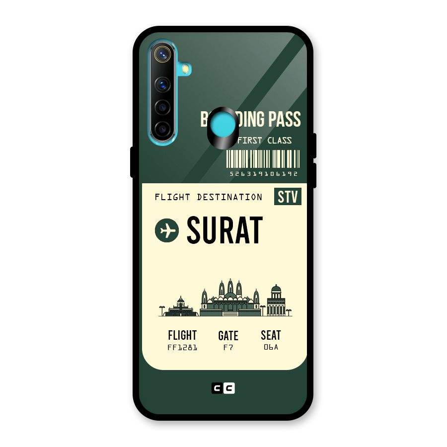 Surat Boarding Pass Glass Back Case for Realme 5