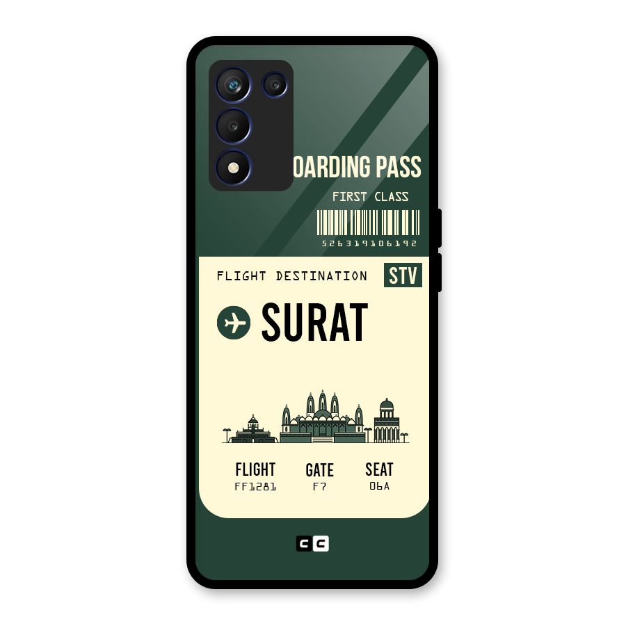Surat Boarding Pass Glass Back Case for Realme 9 5G Speed