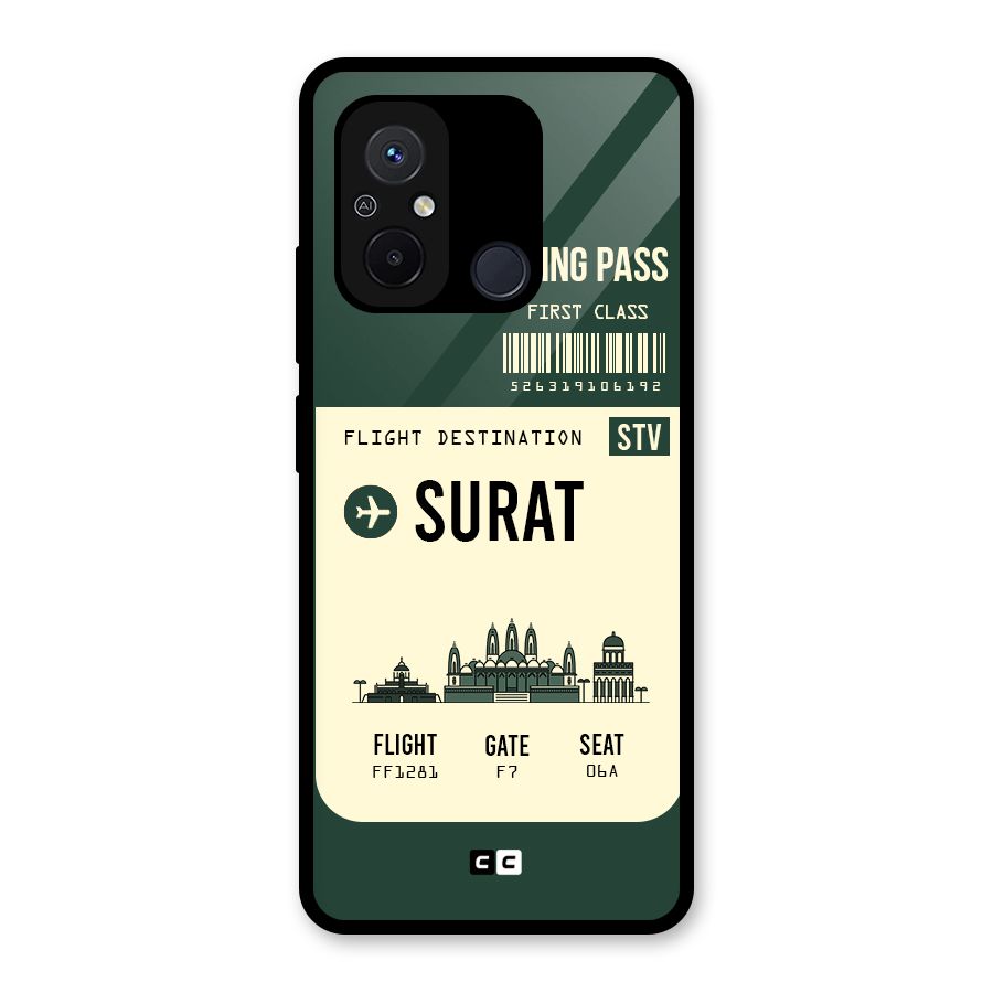 Surat Boarding Pass Glass Back Case for Redmi 12C