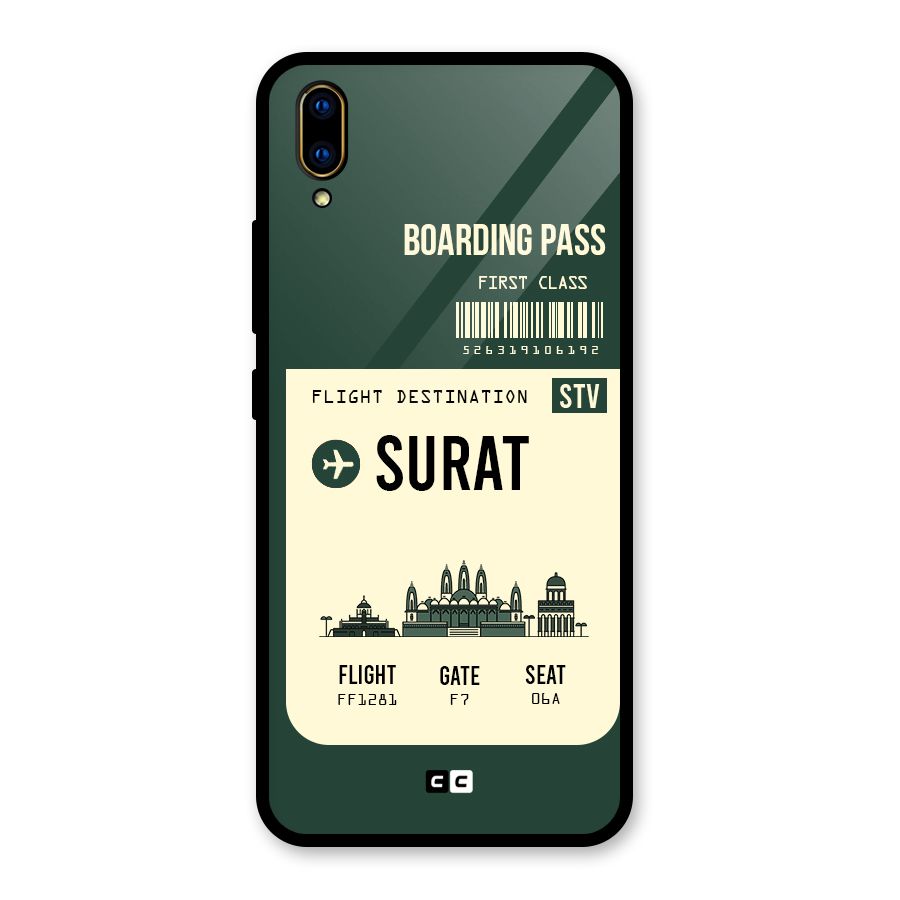 Surat Boarding Pass Glass Back Case for Vivo V11 Pro