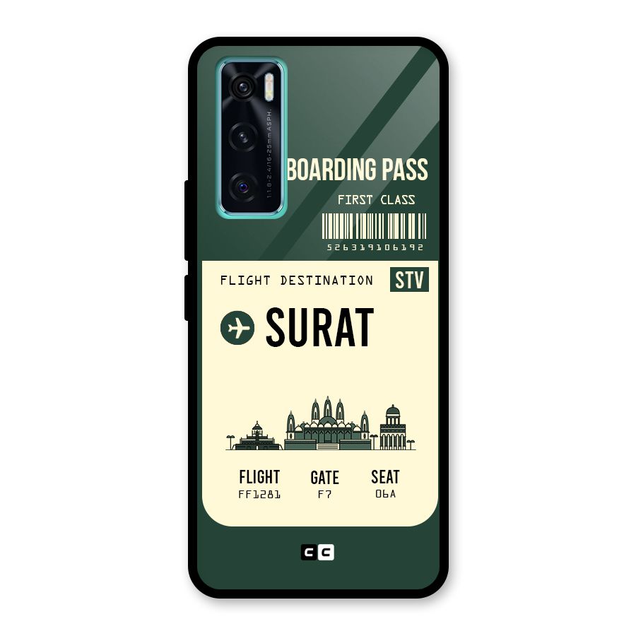 Surat Boarding Pass Glass Back Case for Vivo V20 SE