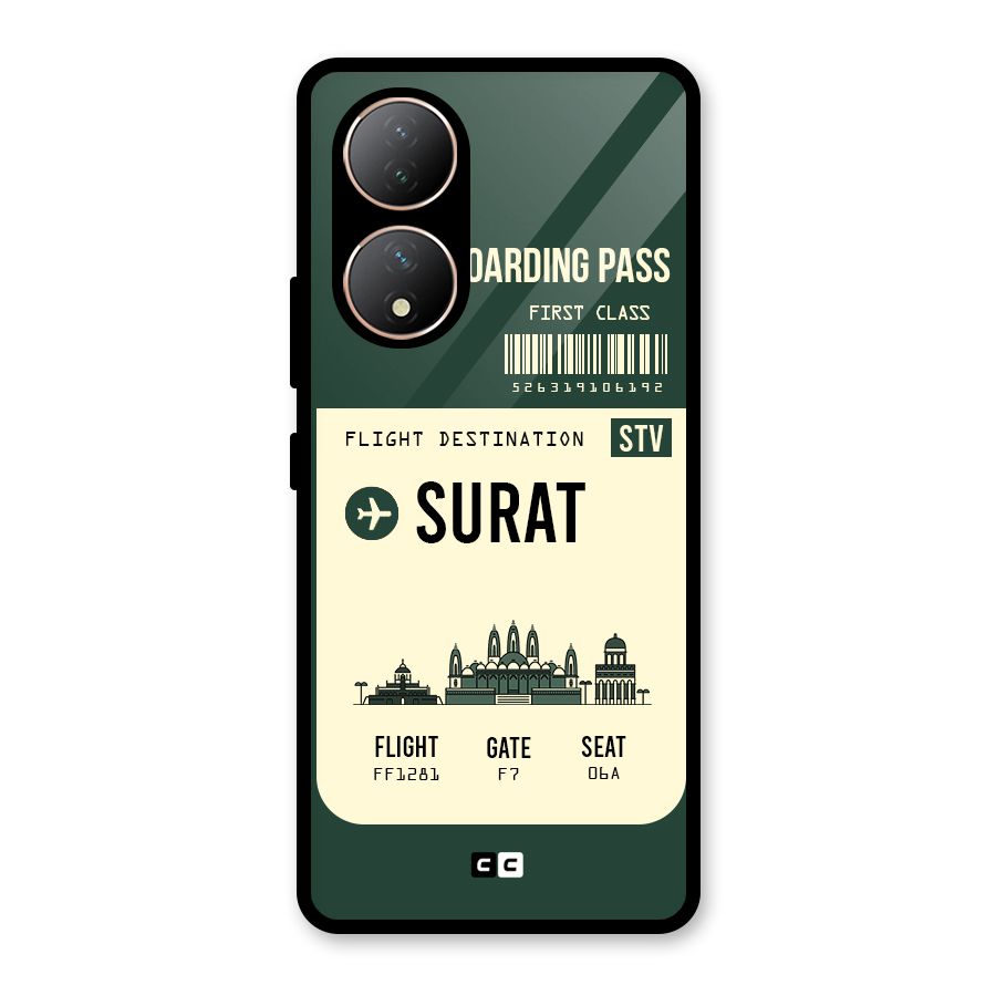Surat Boarding Pass Glass Back Case for Vivo Y100A