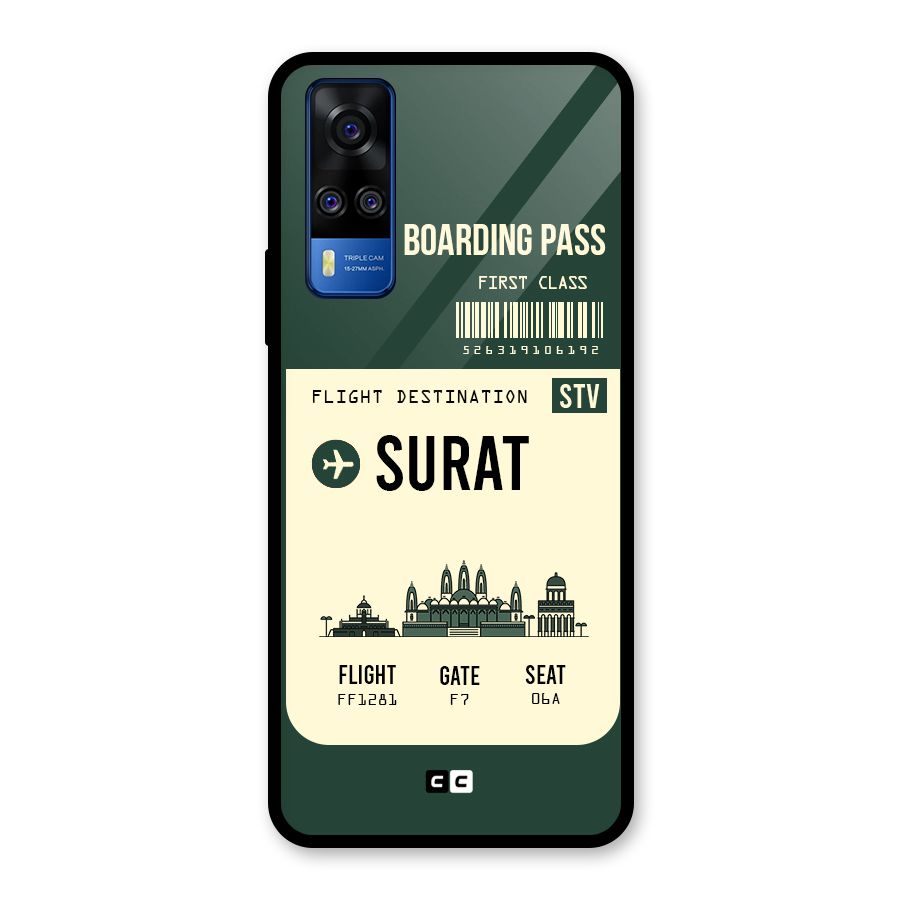 Surat Boarding Pass Glass Back Case for Vivo Y31