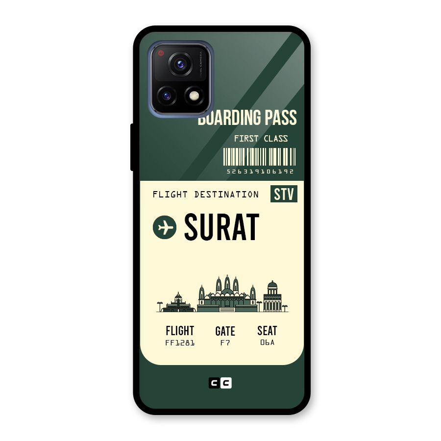 Surat Boarding Pass Glass Back Case for Vivo Y72 5G