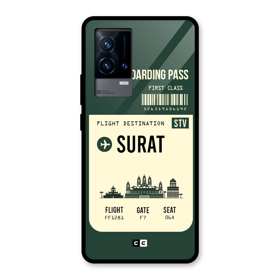 Surat Boarding Pass Glass Back Case for iQOO 9 5G