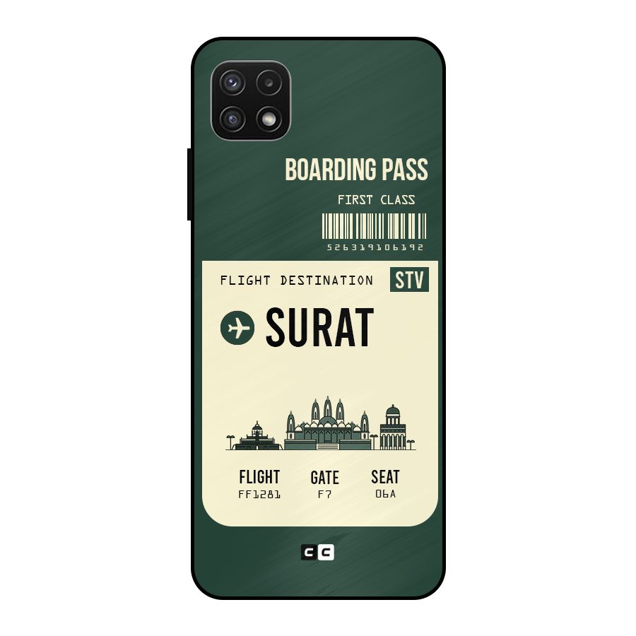 Surat Boarding Pass Metal Back Case for Galaxy A22 5G