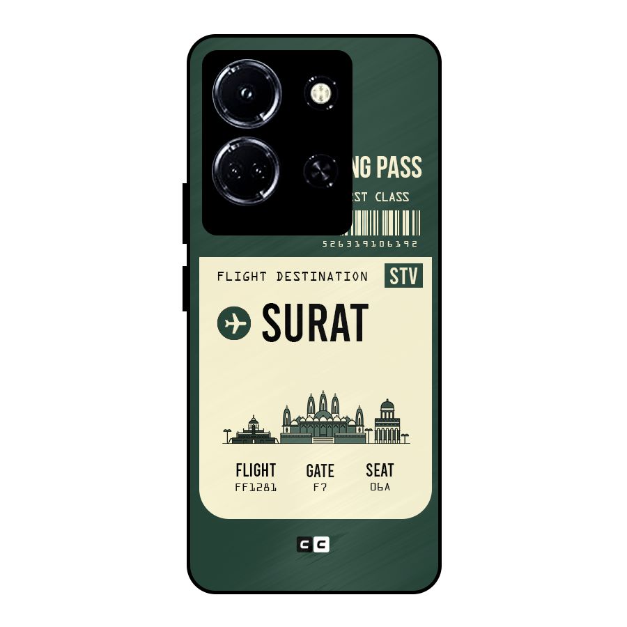 Surat Boarding Pass Metal Back Case for Infinix Note 30 5G