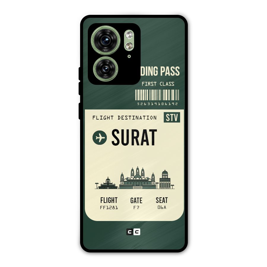 Surat Boarding Pass Metal Back Case for Motorola Edge 40 5G