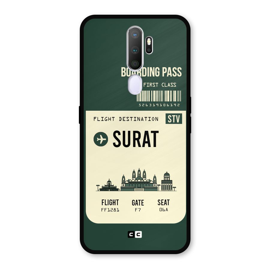 Surat Boarding Pass Metal Back Case for Oppo A5 (2020)