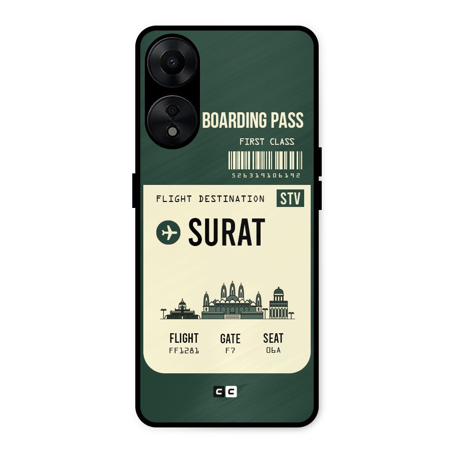 Surat Boarding Pass Metal Back Case for Oppo A78 5G