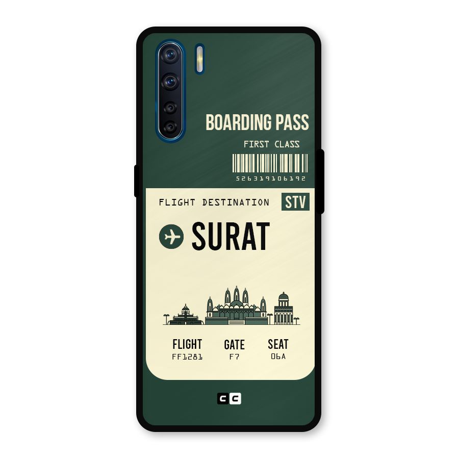 Surat Boarding Pass Metal Back Case for Oppo F15