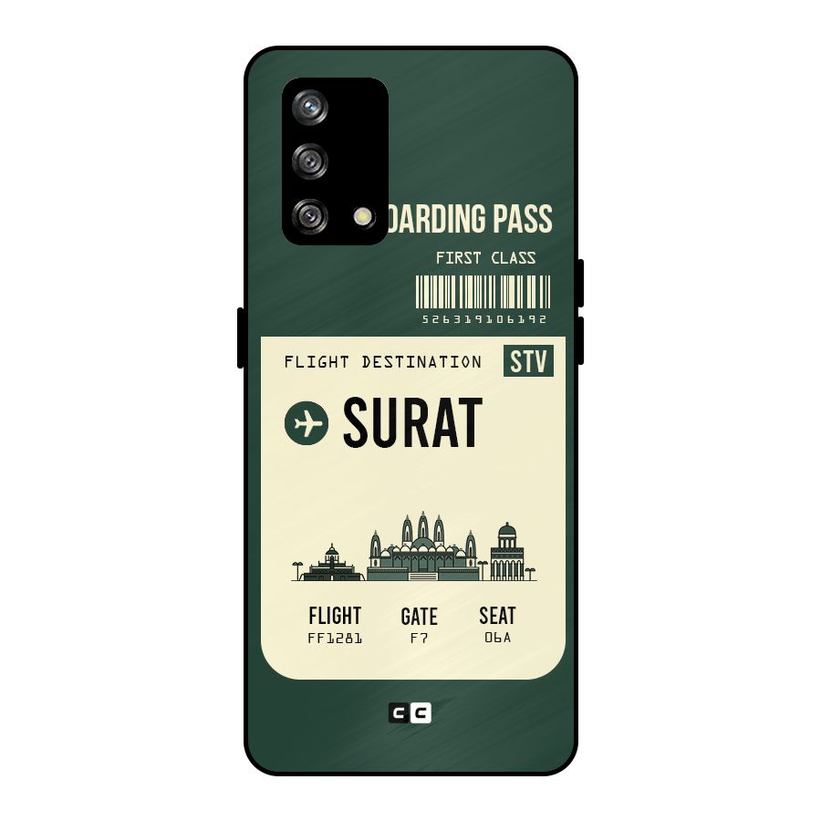 Surat Boarding Pass Metal Back Case for Oppo F19