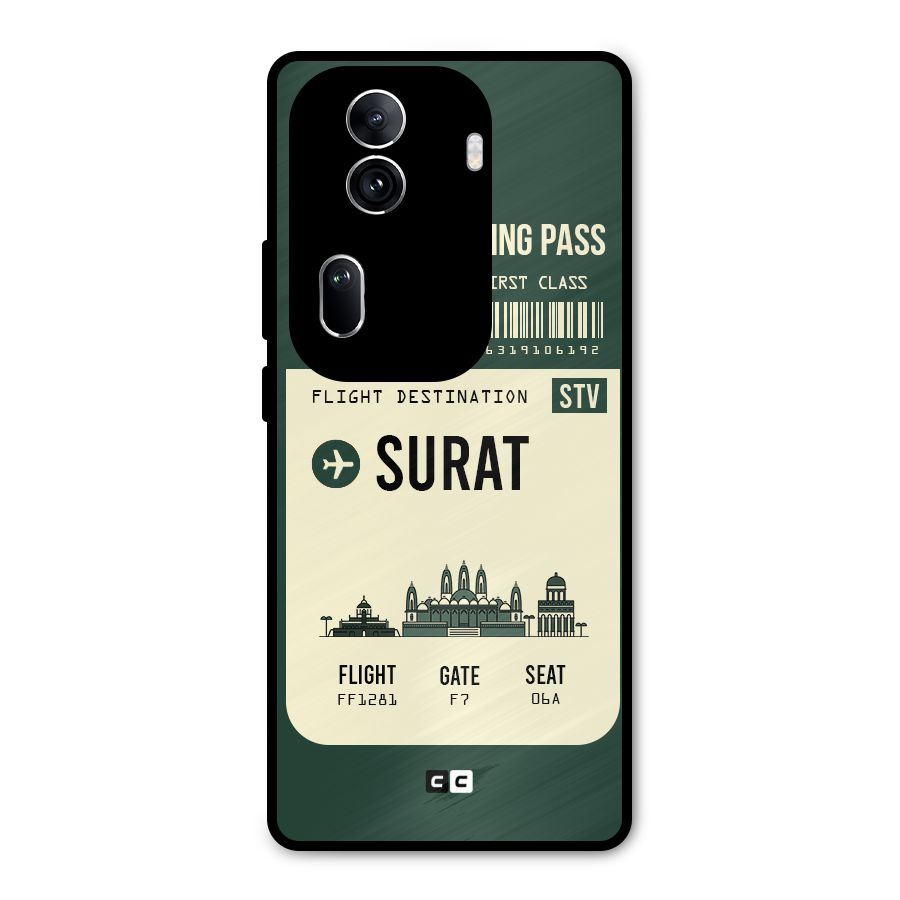 Surat Boarding Pass Metal Back Case for Oppo Reno11 Pro 5G