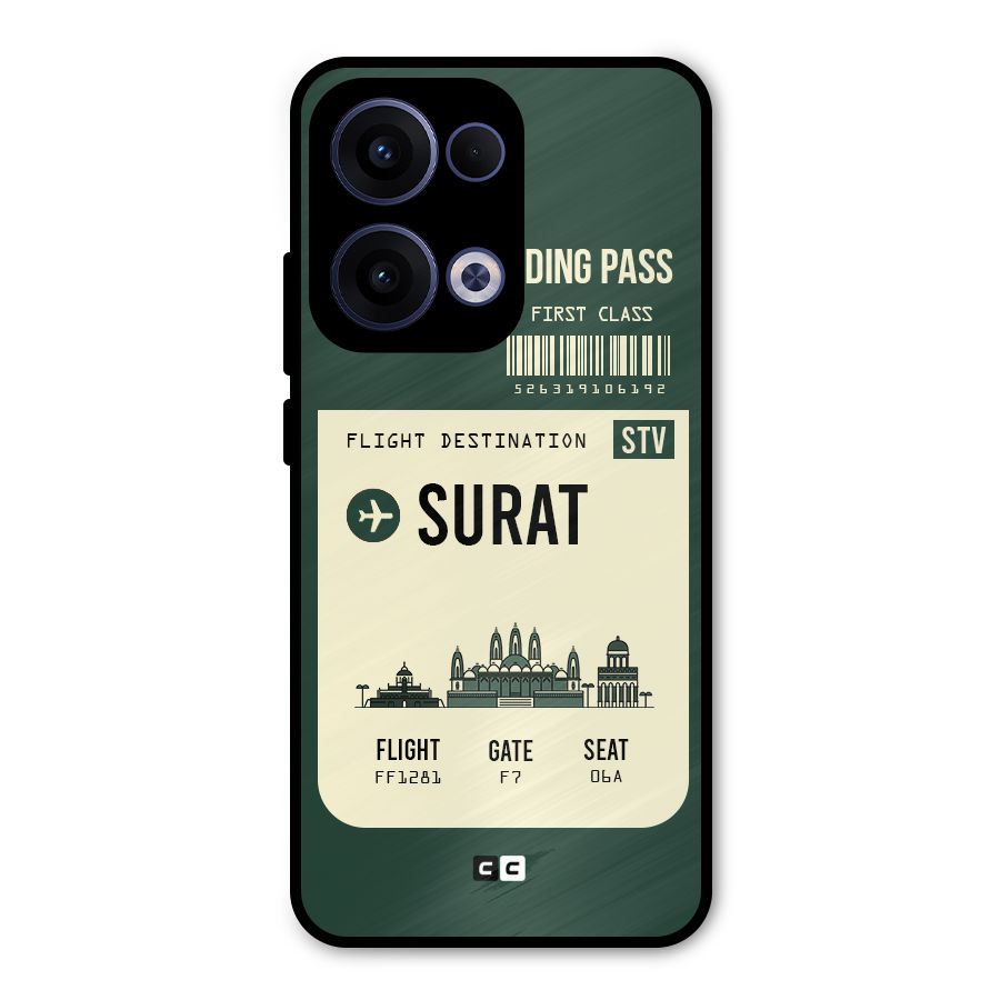 Surat Boarding Pass Metal Back Case for Oppo Reno13