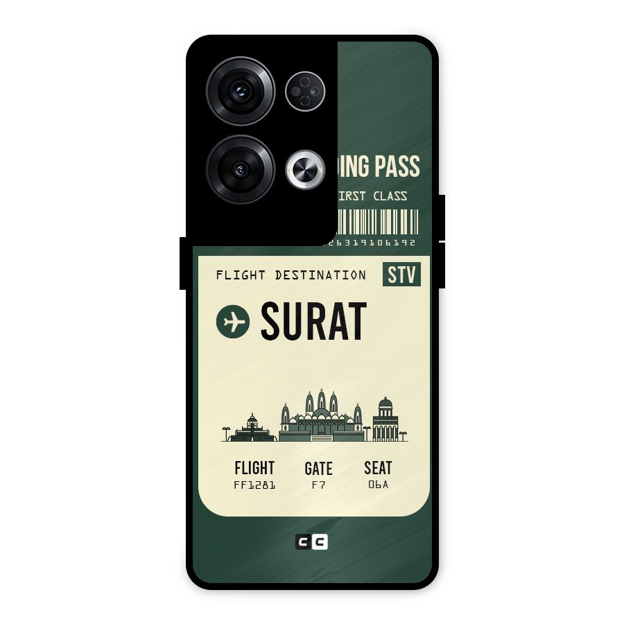 Surat Boarding Pass Metal Back Case for Oppo Reno8 Pro 5G