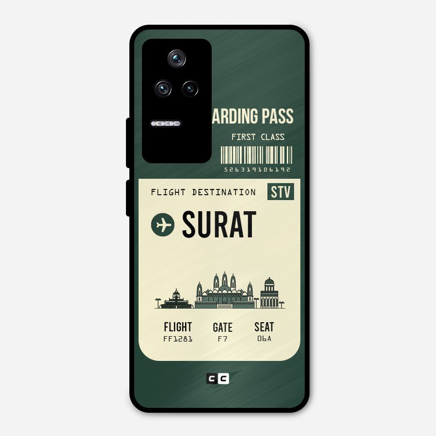 Surat Boarding Pass Metal Back Case for Poco F4 5G