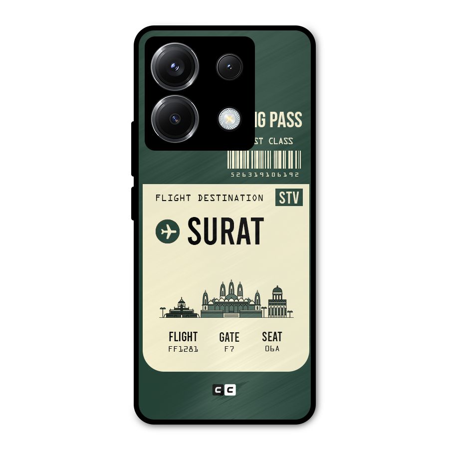 Surat Boarding Pass Metal Back Case for Poco X6