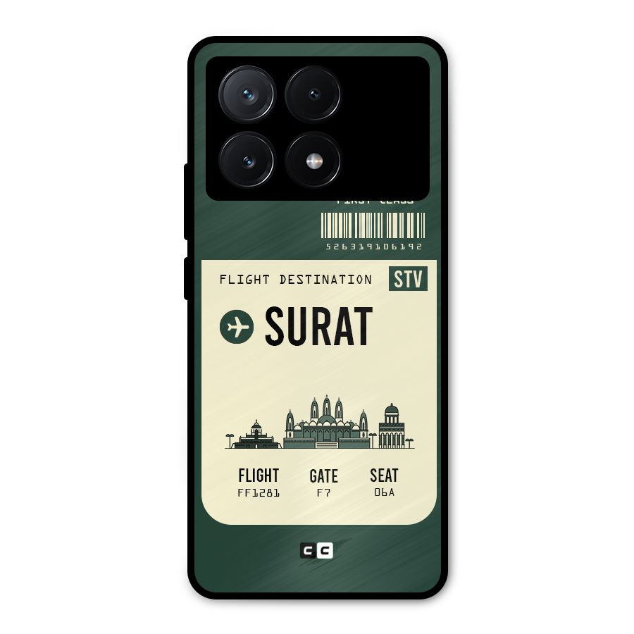 Surat Boarding Pass Metal Back Case for Poco X6 Pro