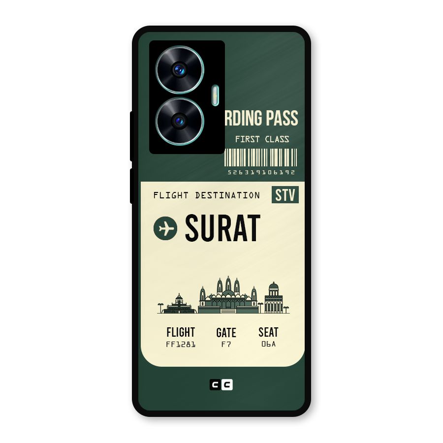 Surat Boarding Pass Metal Back Case for Realme Narzo N55