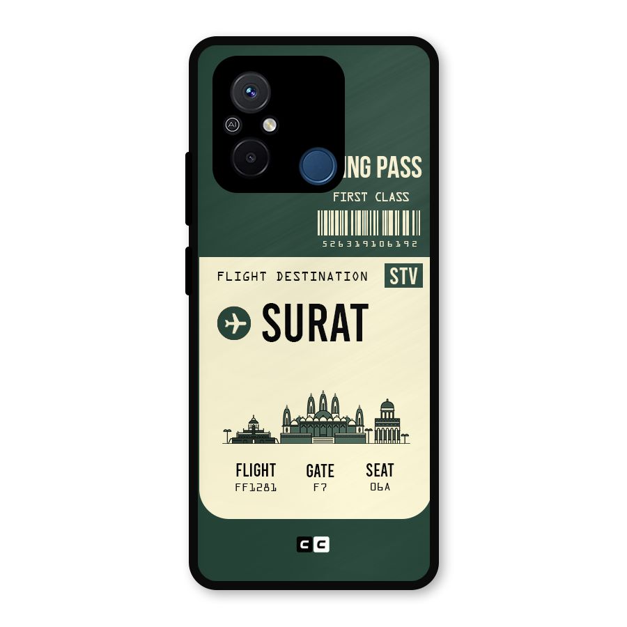 Surat Boarding Pass Metal Back Case for Redmi 12C
