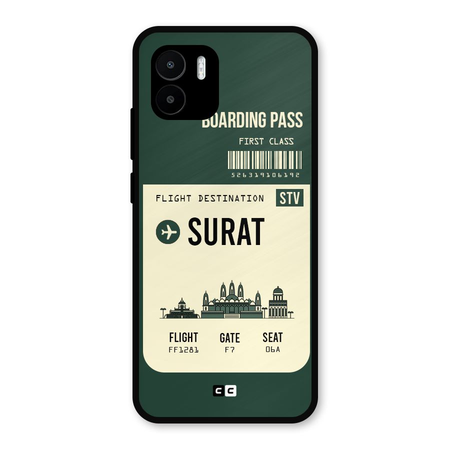 Surat Boarding Pass Metal Back Case for Redmi A2
