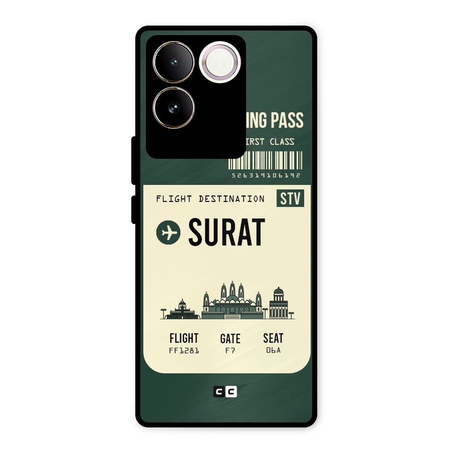 Surat Boarding Pass Metal Back Case for Vivo T2 Pro