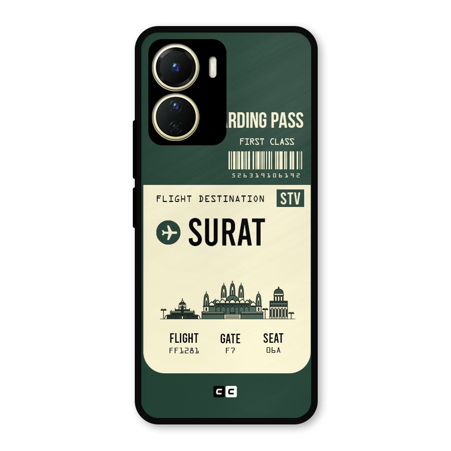 Surat Boarding Pass Metal Back Case for Vivo T2x