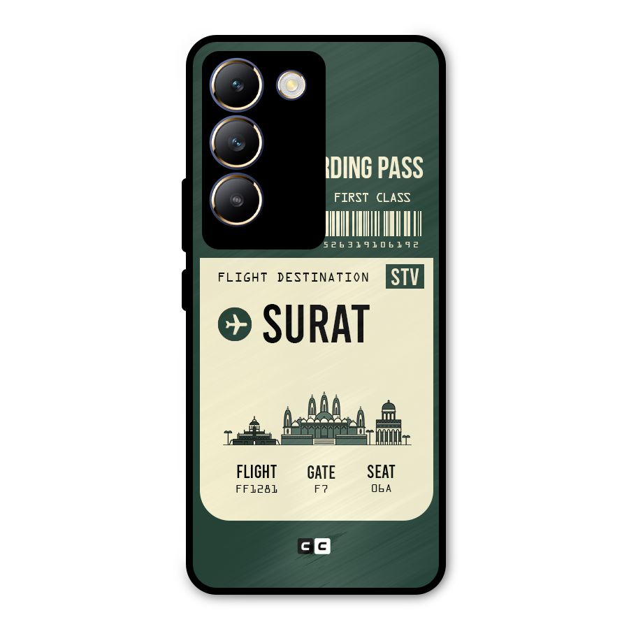 Surat Boarding Pass Metal Back Case for Vivo T3 5G