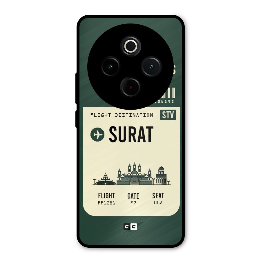 Surat Boarding Pass Metal Back Case for Vivo T4