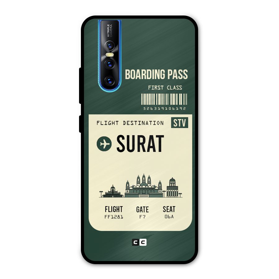 Surat Boarding Pass Metal Back Case for Vivo V15 Pro