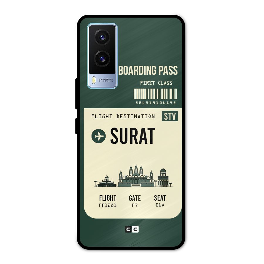 Surat Boarding Pass Metal Back Case for Vivo V21e 5G