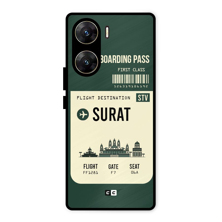Surat Boarding Pass Metal Back Case for Vivo V29e