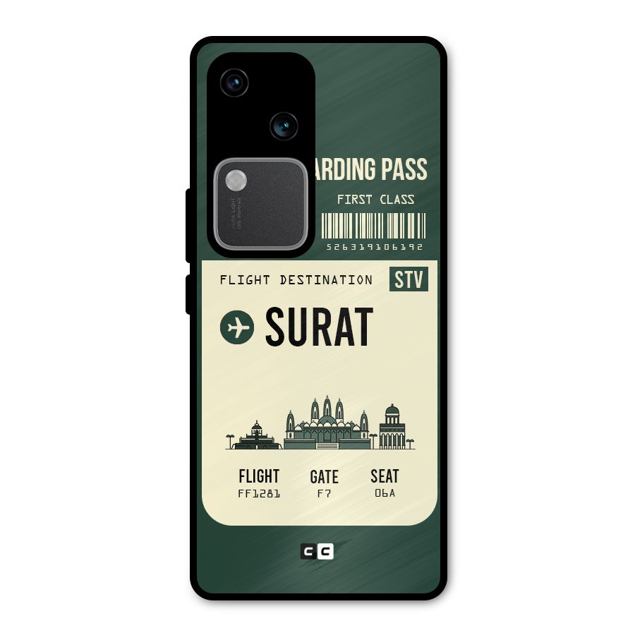 Surat Boarding Pass Metal Back Case for Vivo V30
