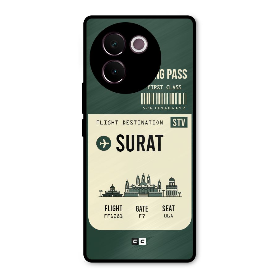 Surat Boarding Pass Metal Back Case for Vivo V30e