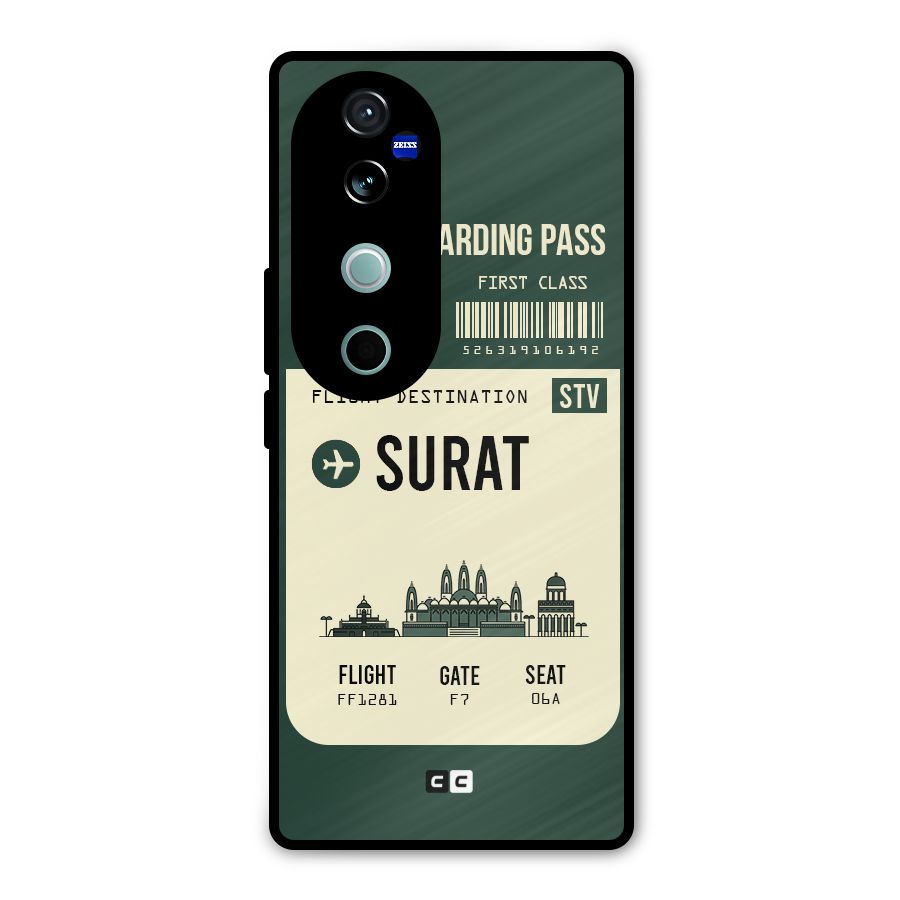 Surat Boarding Pass Metal Back Case for Vivo V40