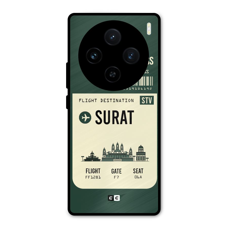 Surat Boarding Pass Metal Back Case for Vivo X100