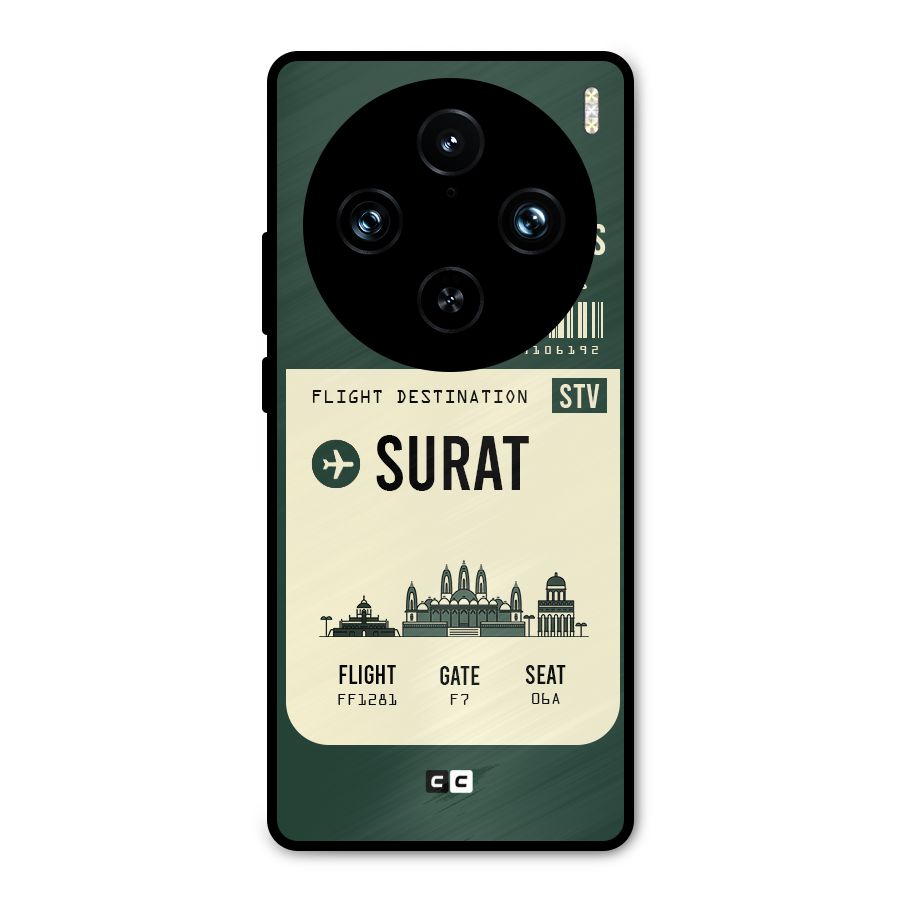 Surat Boarding Pass Metal Back Case for Vivo X100 Pro