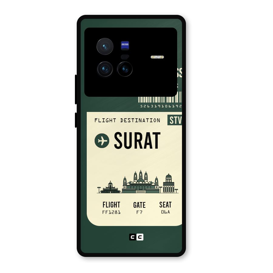 Surat Boarding Pass Metal Back Case for Vivo X80