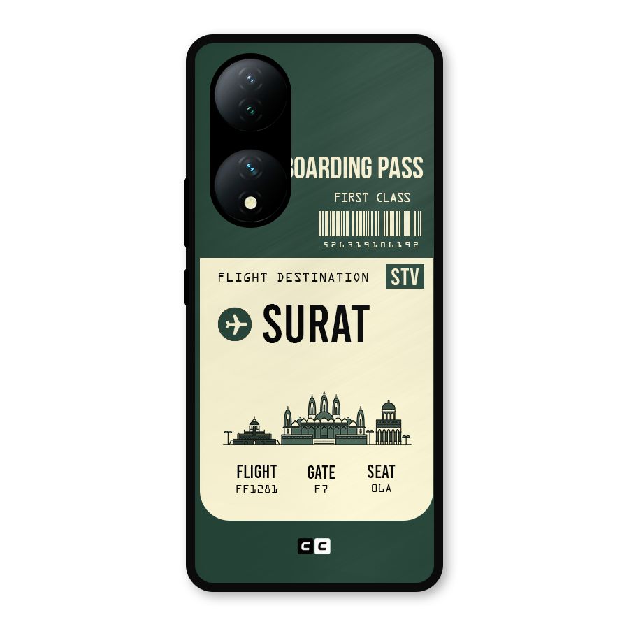 Surat Boarding Pass Metal Back Case for Vivo Y100a