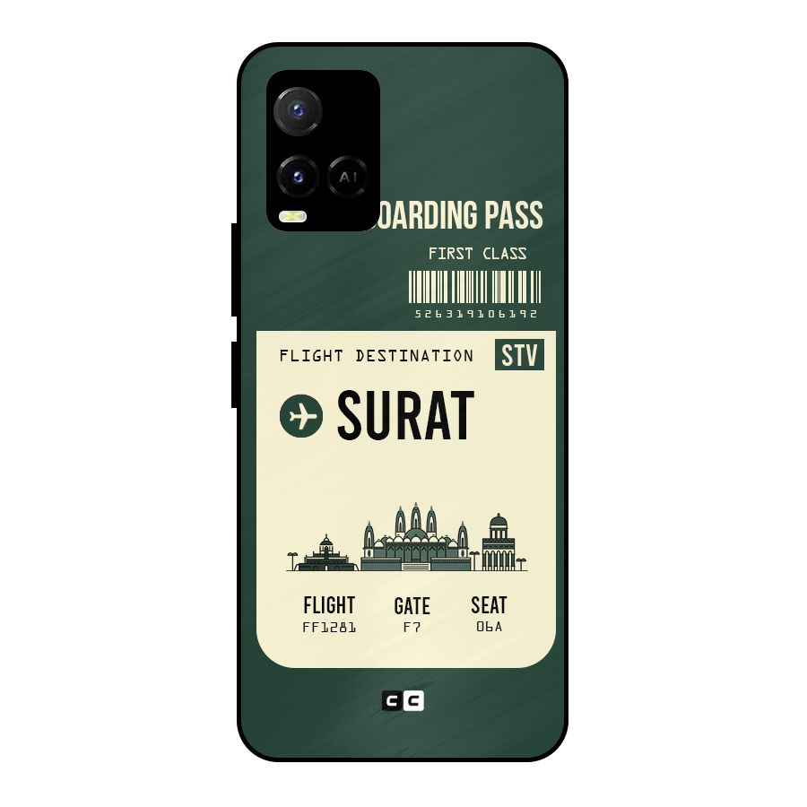 Surat Boarding Pass Metal Back Case for Vivo Y21T