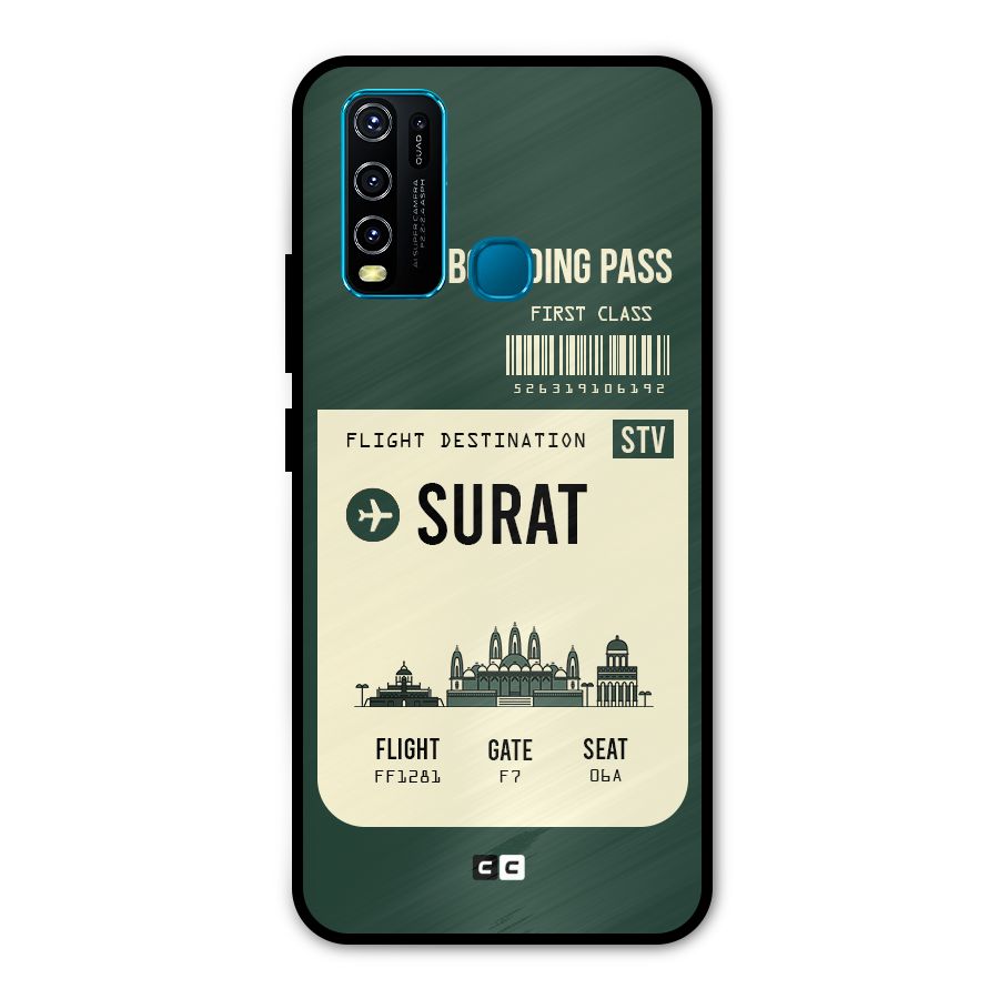Surat Boarding Pass Metal Back Case for Vivo Y50